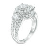 Thumbnail Image 1 of 2 CT. T.W. Diamond Past Present Future® Bypass Frame Engagement Ring in 14K White Gold