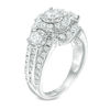 Thumbnail Image 2 of 2 CT. T.W. Diamond Past Present Future® Bypass Frame Engagement Ring in 14K White Gold