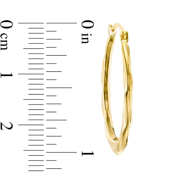 Oval Twisted Hoop Earrings in 10K Gold