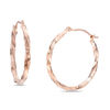 Thumbnail Image 0 of 25mm Double Row Hoop Earrings in 10K Rose Gold