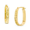 Thumbnail Image 1 of Diamond-Cut Basket Weave U-Hoop Earrings in 10K Gold