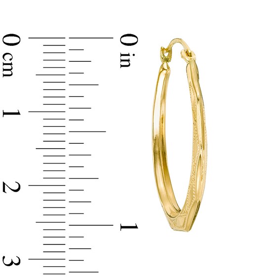 25mm Geometric Hoop Earrings in 10K Gold