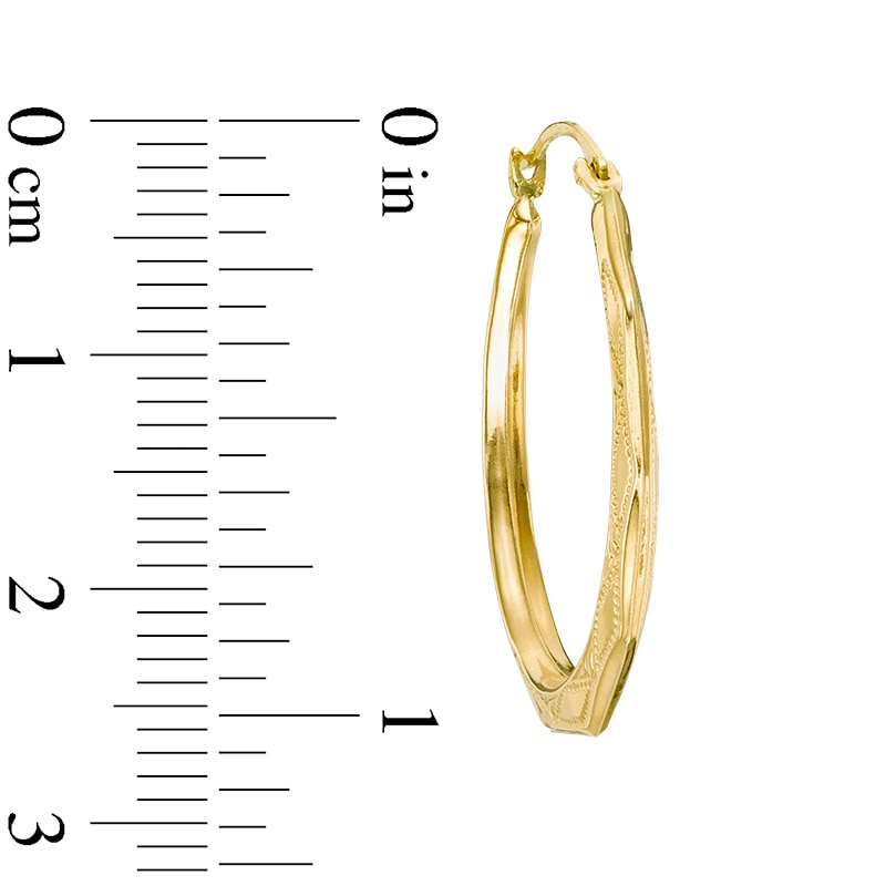 25mm Geometric Hoop Earrings in 10K Gold