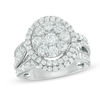 Thumbnail Image 0 of 2 CT. T.W. Composite Diamond Frame Split Shank Engagement Ring in 14K White Gold