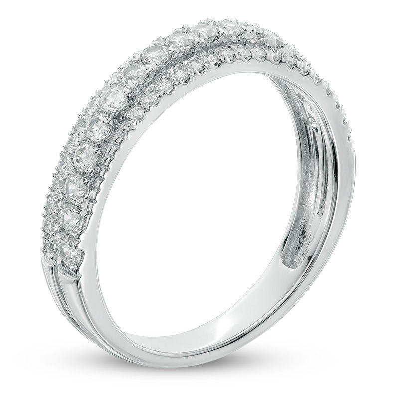 5/8 CT. T.W. Diamond Crossover Anniversary Band in 10K White Gold