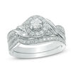 Thumbnail Image 0 of 5/8 CT. T.W. Diamond Frame Twist Bridal Set in 10K White Gold