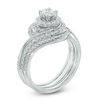 Thumbnail Image 2 of 1 CT. T.W. Diamond Swirl Frame Three Piece Bridal Set in 14K White Gold