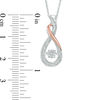 Thumbnail Image 1 of Diamond Accent Infinity Loop Pendant in Sterling Silver and 10K Rose Gold