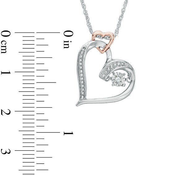 Unstoppable Love™ Diamond Accent Double Heart Necklace in Sterling Silver and 10K Rose Gold Unstoppable Love™ Diamond Accent Double Heart Necklace in Sterling Silver and 10K Rose Gold