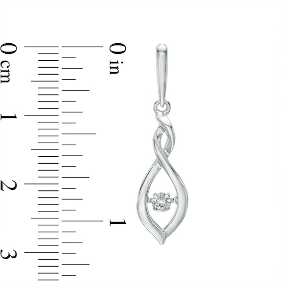 Diamond Accent Twist Infinity Pendant and Drop Earrings Set in Sterling Silver