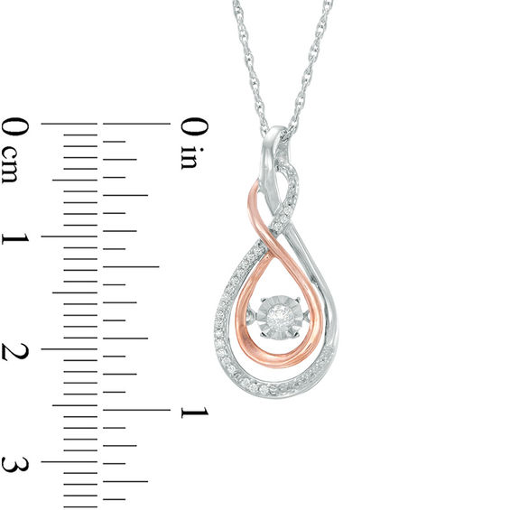 1/4 CT. T.w. Diamond Infinity Pendant and Earrings Set in Sterling Silver and 10K Rose Gold