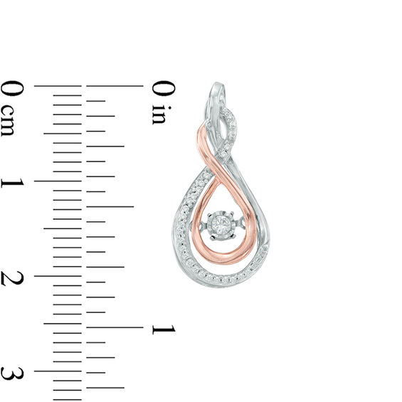 1/4 CT. T.w. Diamond Infinity Pendant and Earrings Set in Sterling Silver and 10K Rose Gold