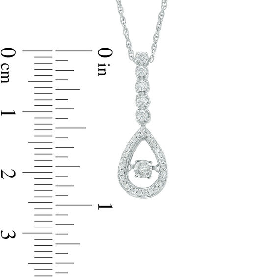 0.45 CT. T.w. Diamond Linear Teardrop Pendant and Drop Earrings Set in 10K White Gold
