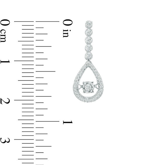 0.45 CT. T.w. Diamond Linear Teardrop Pendant and Drop Earrings Set in 10K White Gold