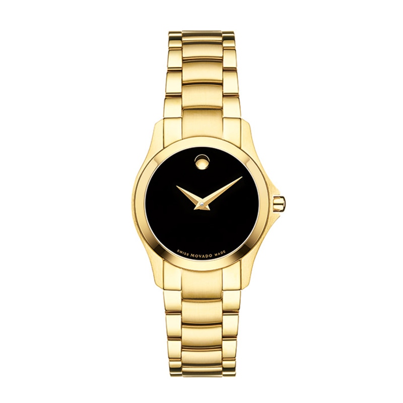 Main Image 1 of Ladies' Movado Masino™ Gold-Tone PVD Watch with Black Dial (Model: 0607027)
