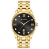 Thumbnail Image 1 of Men's Bulova Diamond Accent Gold-Tone Watch with Black Dial (Model: 97D108)