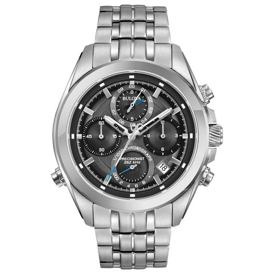 Men's Bulova Precisionist Chronograph Watch with Grey Dial (Model: 96B260)