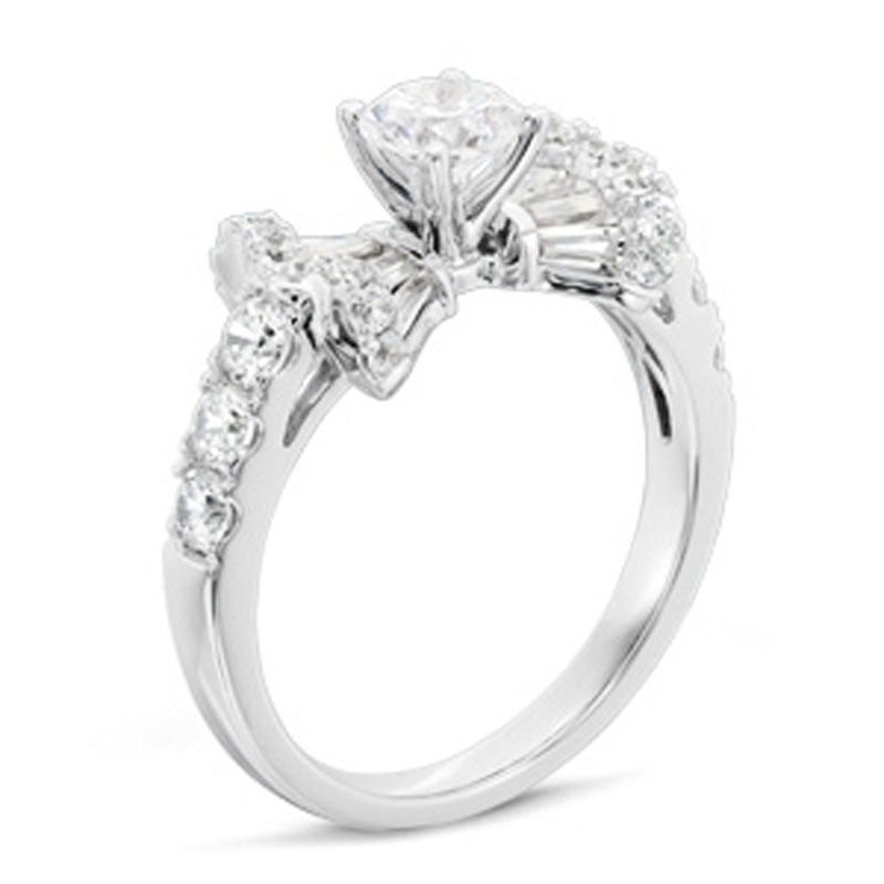 1-1/2 CT. T.W. Diamond Bow Tie Engagement Ring in 14K White Gold