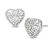 Thumbnail Image 0 of Diamond Accent Heart Starburst Stud Earrings in Sterling Silver