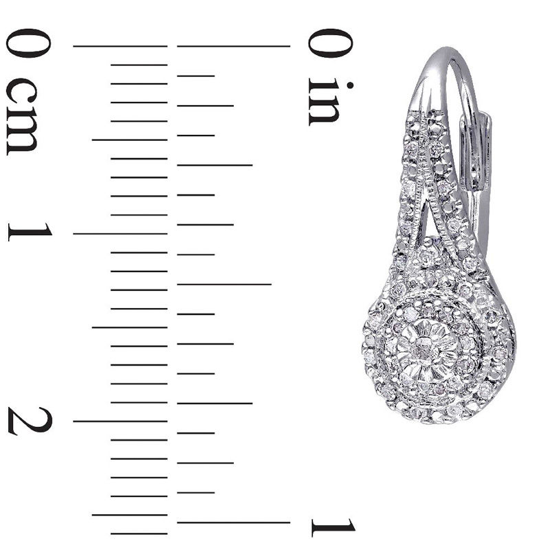 Main Image 3 of 1/4 CT. T.W. Composite Diamond Vintage-Style Drop Earrings in Sterling Silver
