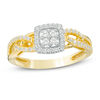 Thumbnail Image 0 of 1/4 CT. T.W. Composite Diamond Cushion Frame Braided Promise Ring in 10K Gold