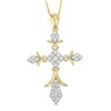 Thumbnail Image 1 of 1/3 CT. T.W. Square Multi-Diamond Vintage-Style Cross Pendant in 10K Gold