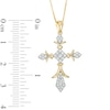 Thumbnail Image 2 of 1/3 CT. T.W. Square Multi-Diamond Vintage-Style Cross Pendant in 10K Gold