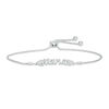 Thumbnail Image 1 of Diamond Accent "Nana" with Side Hearts Bolo Bracelet in Sterling Silver - 9.5"