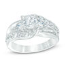 Thumbnail Image 1 of 2 CT. T.W. Diamond Past Present Future® Bypass Engagement Ring in 14K White Gold