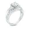 Thumbnail Image 1 of 2 CT. T.W. Diamond Past Present Future® Bypass Engagement Ring in 14K White Gold