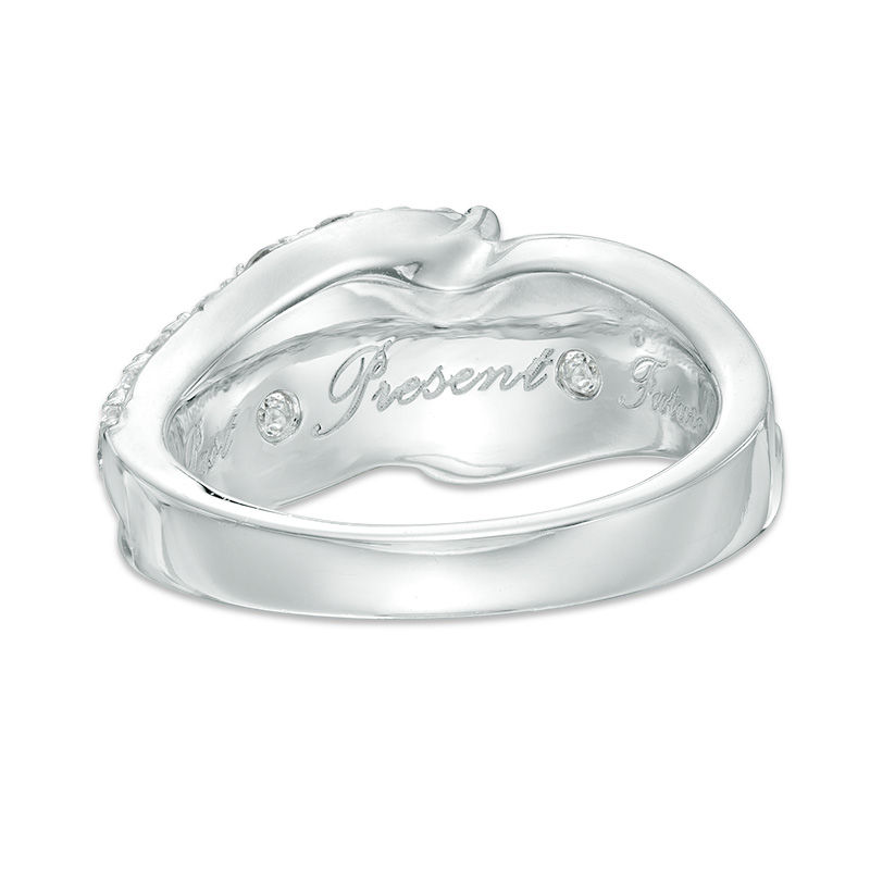 Main Image 3 of 2 CT. T.W. Diamond Past Present Future® Bypass Engagement Ring in 14K White Gold