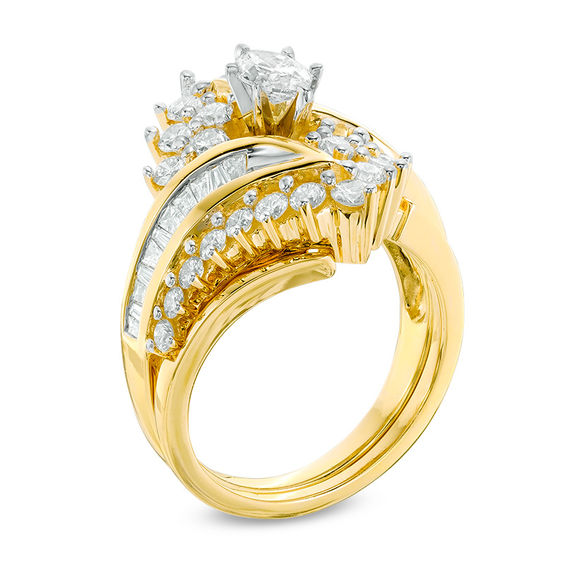1-1/2 CT. T.w. Marquise Diamond Bypass Bridal Set in 14K Gold