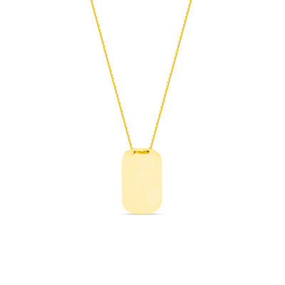 mini gold dog tag necklace