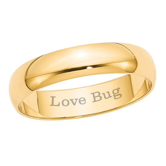 Ladies' 5.0mm Engraved Lightweight Wedding Band in 10K ...