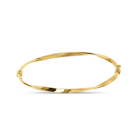 Hollow Twist Bangle In 10k Gold Bracelets Zales Hollow Twist Bangle In 10k Gold
