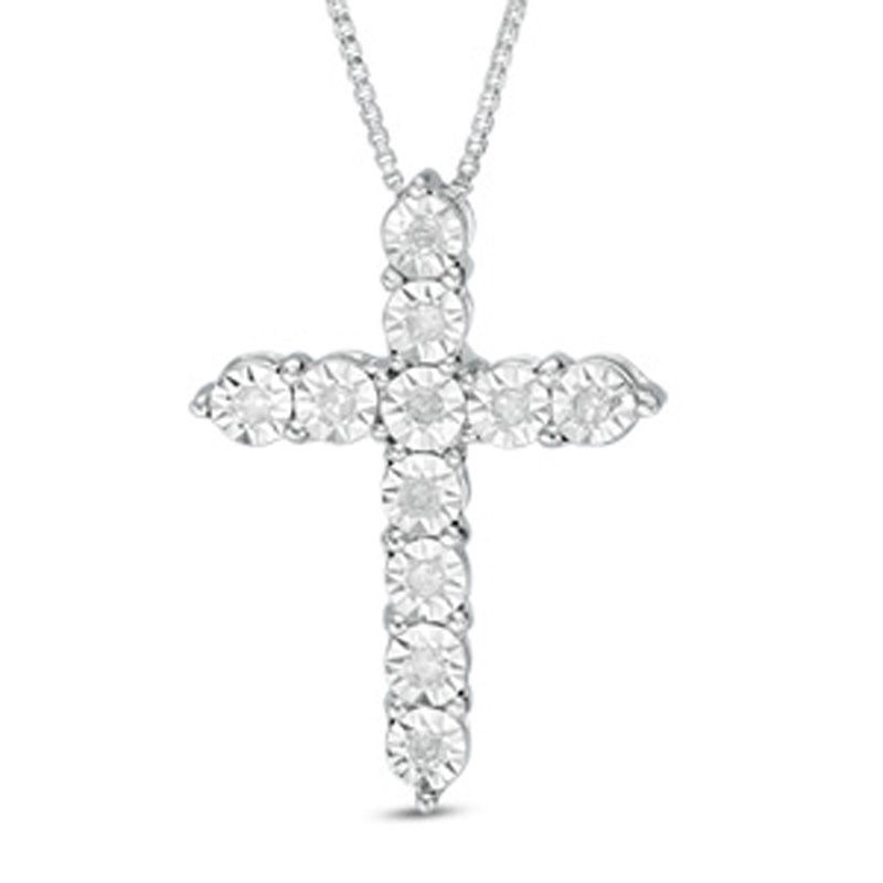 Crocker's Collection Angel Wings Heart Shape & Cross Diamond Pendant  958A8CFTSPDWG - Crocker's Jewelers