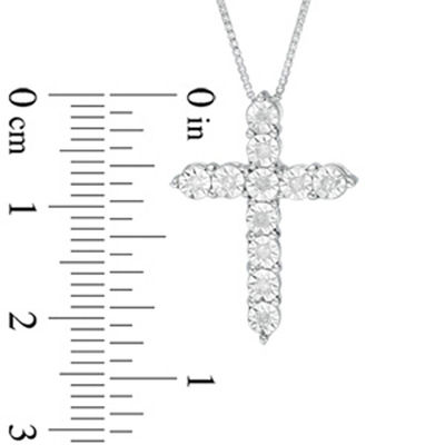1/10 CT. T.W. Diamond Cross Pendant in 