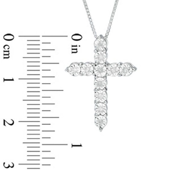 1/10 CT. T.w. Diamond Cross Pendant in Sterling Silver
