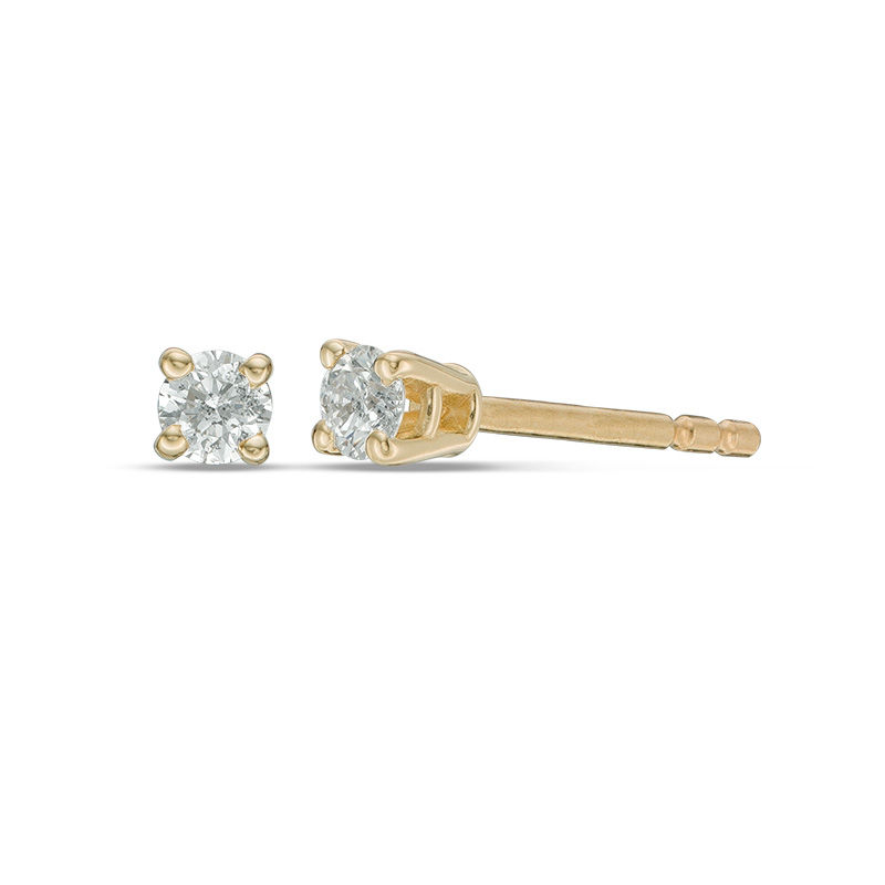 Main Image 1 of 1/10 CT. T.W. Diamond Solitaire Stud Earrings in 14K Gold