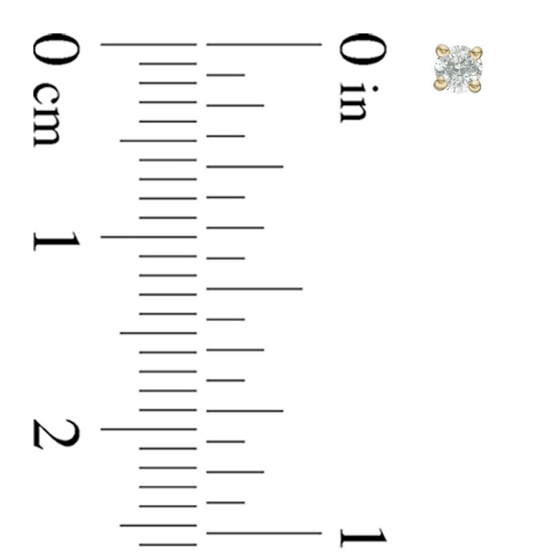 Main Image 2 of 1/10 CT. T.W. Diamond Solitaire Stud Earrings in 14K Gold