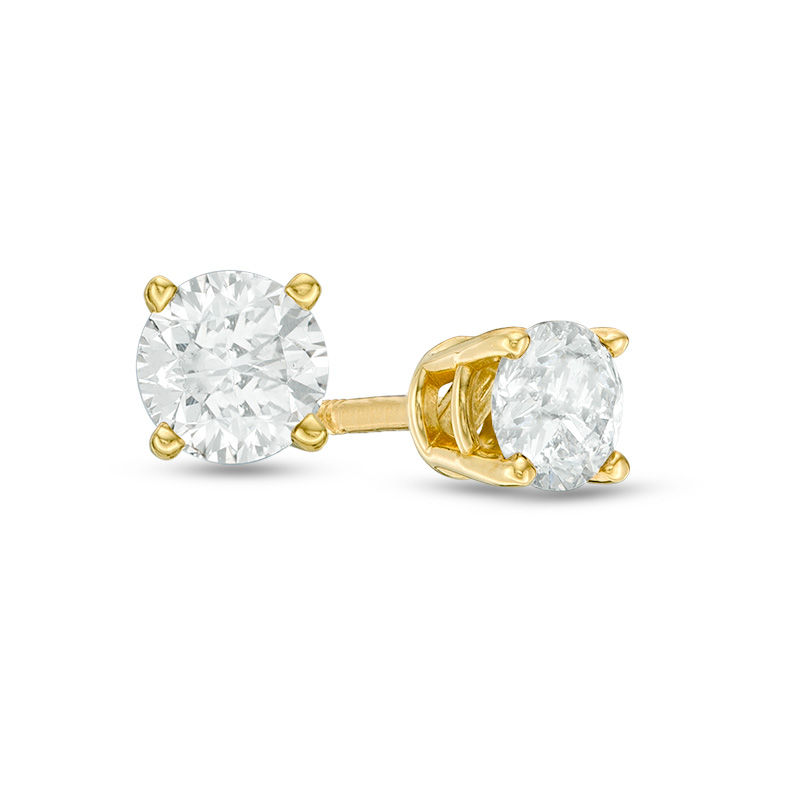 Main Image 1 of 1/2 CT. T.W. Diamond Solitaire Stud Earrings in 14K Gold