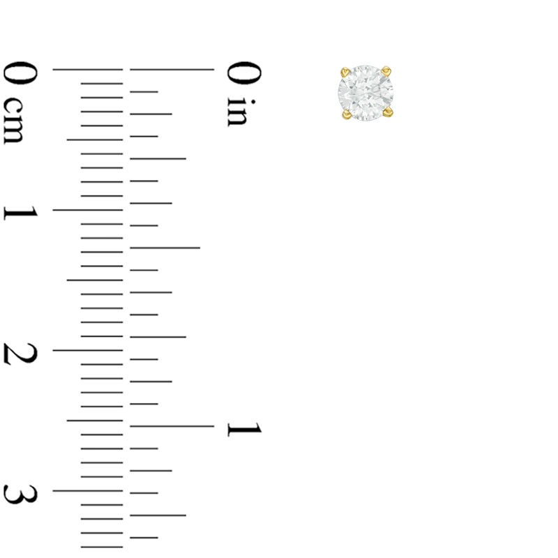 Main Image 2 of 1/2 CT. T.W. Diamond Solitaire Stud Earrings in 14K Gold