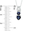 Thumbnail Image 2 of Heart-Shaped Lab-Created Blue Sapphire and Diamond Accent Pendant in 10K White Gold
