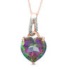 Thumbnail Image 0 of 12.0mm Heart-Shaped Mystic Fire® Topaz and Diamond Accent Loop Pendant in 10K Rose Gold