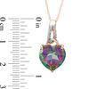 Thumbnail Image 2 of 12.0mm Heart-Shaped Mystic Fire® Topaz and Diamond Accent Loop Pendant in 10K Rose Gold