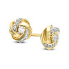 Thumbnail Image 0 of 1/8 CT. T.W. Diamond Love Knot Stud Earrings in 10K Gold