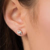 Thumbnail Image 2 of 1/8 CT. T.W. Diamond Love Knot Stud Earrings in 10K Rose Gold