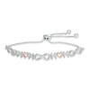 Thumbnail Image 1 of Diamond Accent Infinity "MOM" Bolo Bracelet in Sterling Silver and 10K Rose Gold - 9.5"