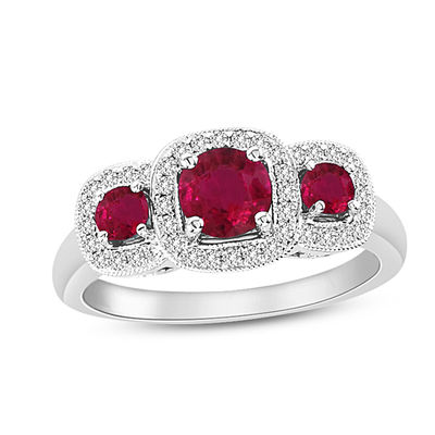 Nice Size 7 Engagement Ruby 10K White Gold Filled Rare Band Rings For Woman's