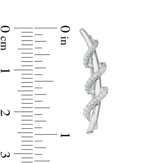 1/5 CT. T.w. Diamond Wrap Crawler Earrings in Sterling Silver